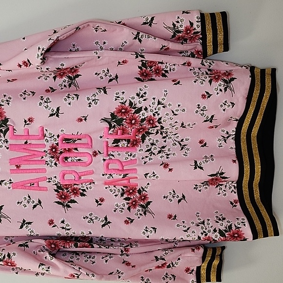 Rodarte printed mini sweatshirt dress embroidered and glitter accents SZ Meduim - Picture 9 of 16